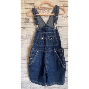 St Johns Bay Womens Vintage Denim Shortalls Medium Wash Overalls Size L NWOT